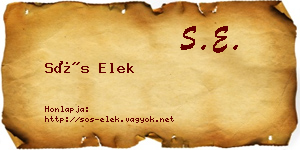 Sós Elek névjegykártya
